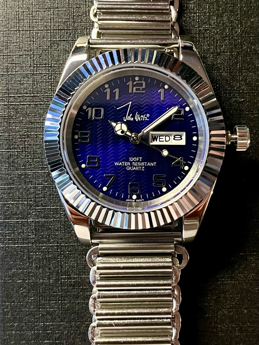 John Weitz :Blue Dial Stainless Steel Men's Watch